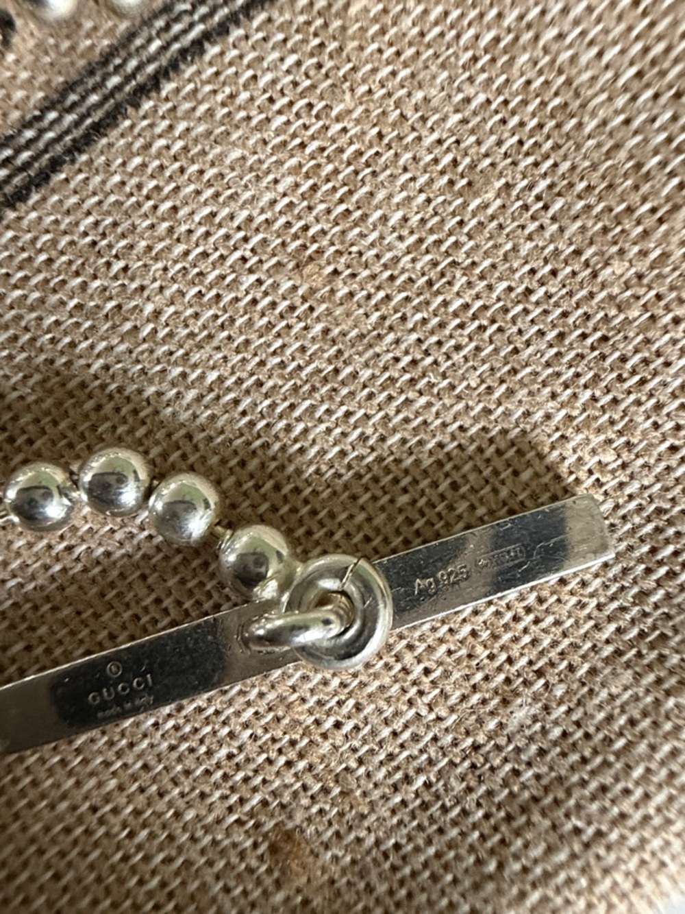 Gucci Silver Interlocking G Ball-Chain Necklace - Picture 7 of 8